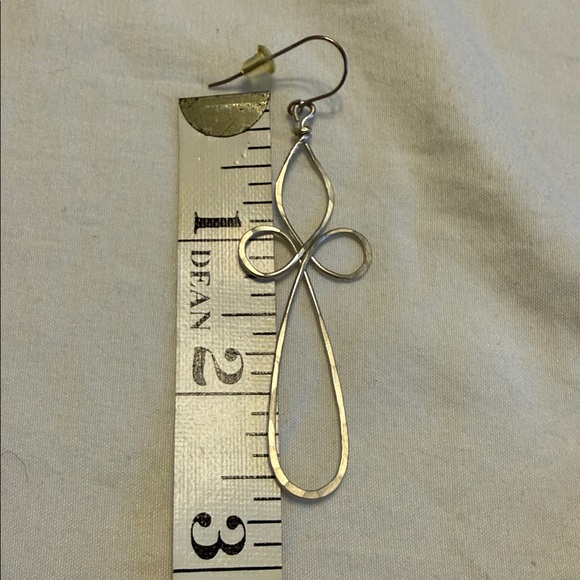 Sterling Silver Loopy Cross Dangle Earrings - Picture 3 of 3